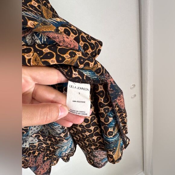 Ulla Johnson Ayla Dress Gerbera Print Ruffle Silk Mini Dress Cap Sleeve size 2 - Picture 6 of 6